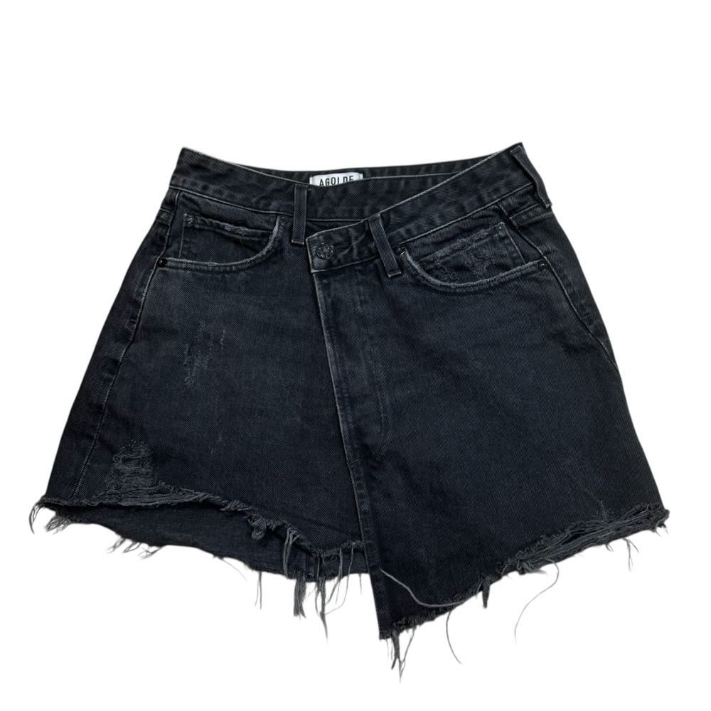 AGOLDE Criss Cross Skirt‎ Size 24 in Black - Picture 2 of 9